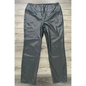 Soft Surroundings Faux Leather Pants Pull On Black Large L